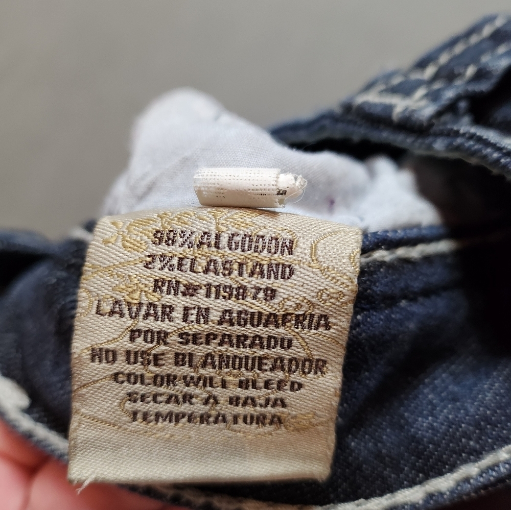 Bootcut Jeans Crystal Pockets D-Fuz - Sz 9/10 Boot Cut Bling Y2k - Picture 8 of 15
